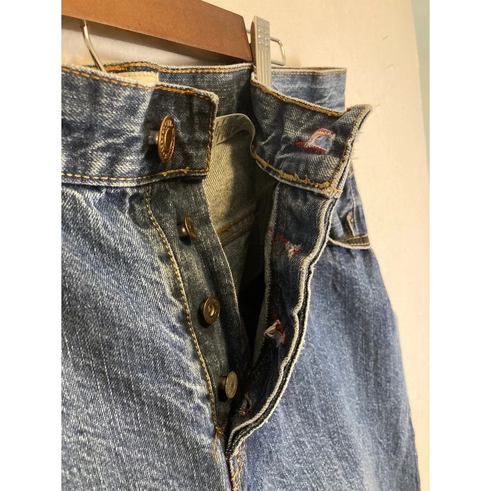 Aeropostale Essex Straight‎ Leg Jeans Womens 36x32 Blue Medium Wash Button Fly